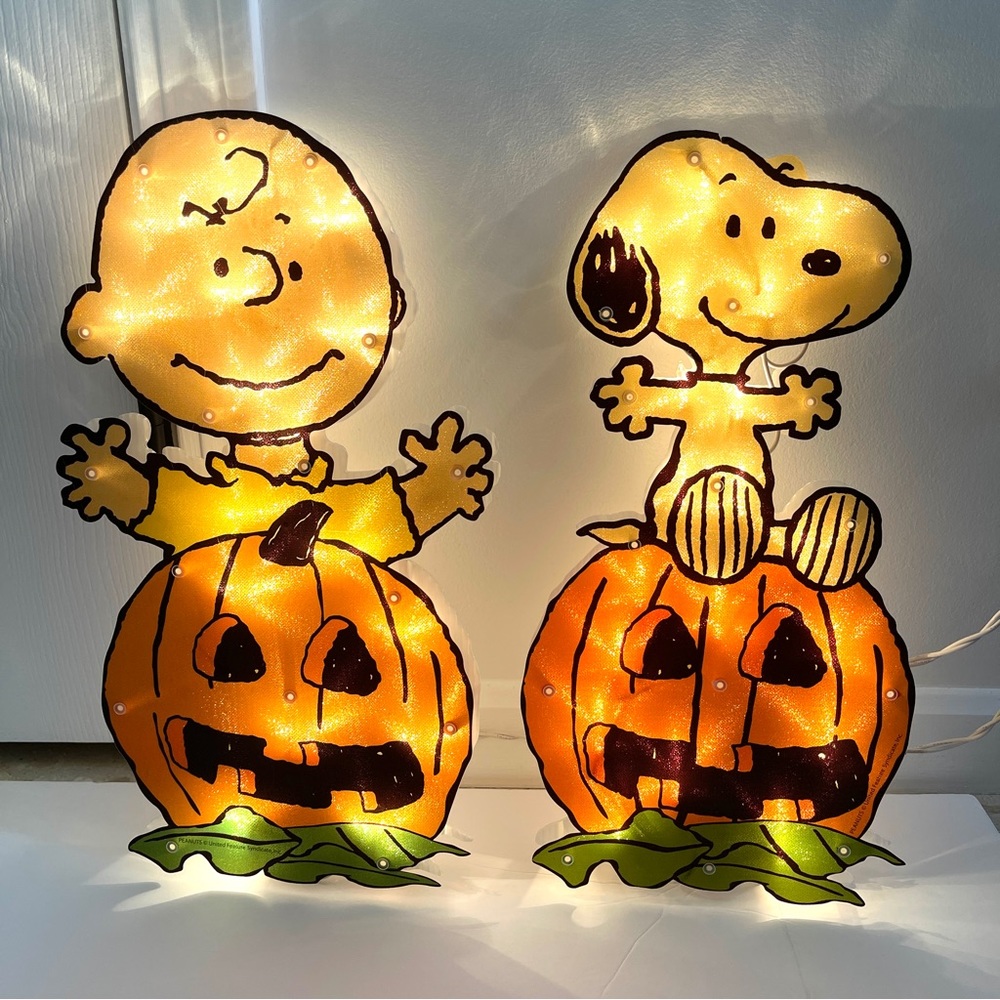 PEANUTS HALLOWEEN LIGHT UP DECORATION GREAT PUMPKIN CHARLIE BROWN SNOOPY